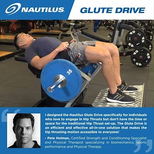 64K views · 185 reactions | "I designed the #Nautilus Glute Drive specifically for individuals who love the engage in Hip Thrusts but don't have the time or space for the traditional Hip Trust set-up." - Pete Holman For more information check out - https://corehandf.com/product/nautilus-plate-loaded-glute-drive/ #Strength #FirstNameInStrength #1BrandKnownForStrength #NautilusGluteDrive Pete Holman Bret Contreras PhD | Nautilus Strength | Facebook