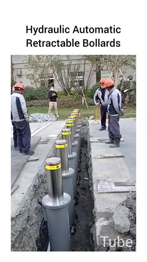 Engineering Tube on Instagram: "Hydraulic Automatic Retractable Bollards!✨️"