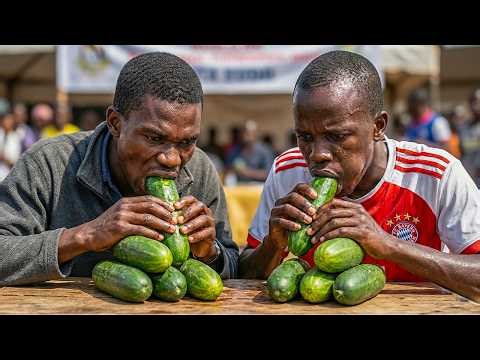 EXTREME CUCUMBER EATING BATTLE – STRUGGLE FOR 50,000 TSH! 🥒💸