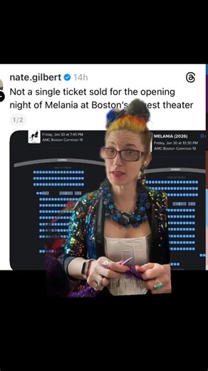 Knitting Cult Lady (Daniella Mestyanek Young) on Instagram: "Zero tickets sold for the opening of the millennia movie. Hold my GF beer while I guffaw!! Conservatives can’t make good art, because good art asks questions, and questions destroy high control groups. This is why most conservative stuff is propaganda and not art. #knittingcultlady #cults #cultingofamerica"
