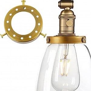 Uno-Type Lamp Shade Holder 2 1/4" Lamp Shade Adapter Ring,Glass Shade 2 1/4 Inch Fitter, Screw-On Holder Replacement,Hardware for Replace E26/E27 Socket Lampshade,Brass