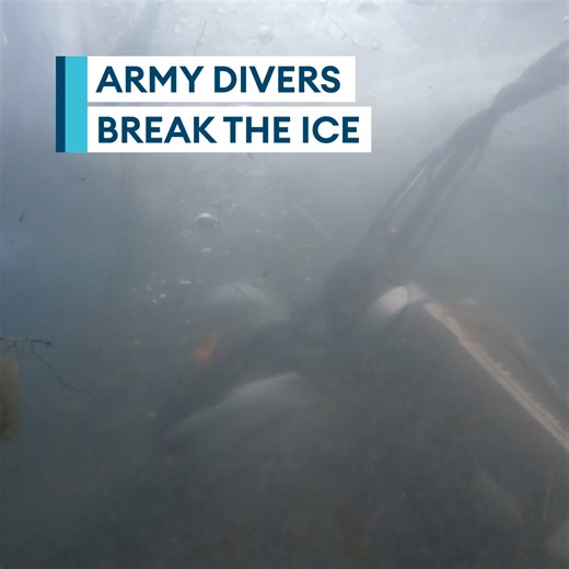 Watch how military divers recover an 8-tonne armoured personnel carrier from a frozen lake ❄️ 27 divers from five nations during a diving course in Norway to recover the vehicle. | Forces News