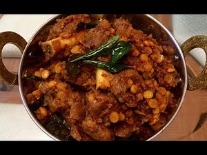அட்டகாசமான கடலைப்பருப்பு கறி வறுவல் / Channa Dhal Mutton fry/ 60years Authentic mutton recipe