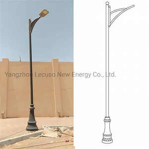 [Hot Item] Street Poles Lighting Iron Sports Qatar 15 Meter Cast for 80 Feet Octagonal Folding Cheap Basketball Court Price Light Pole