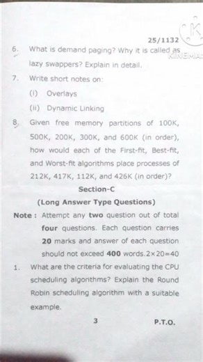 Bsc 3 sem computer science paper 2025 (mgkvp)...#shorts #mgkvpwala #viralvideo ..💯🔥