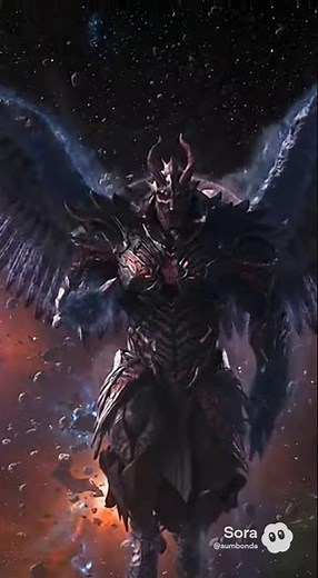 Azâzêl rises, a horned, winged fallen-archon forged of obsidian.