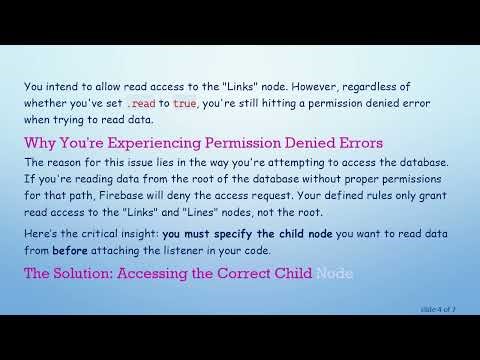 Solving the Firebase Permission Error: A Guide to Setting Read and Write Rules