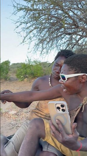 Hadzabe Tribe Bushmen Chabba & Dudukwe film their first ever video 😅😍