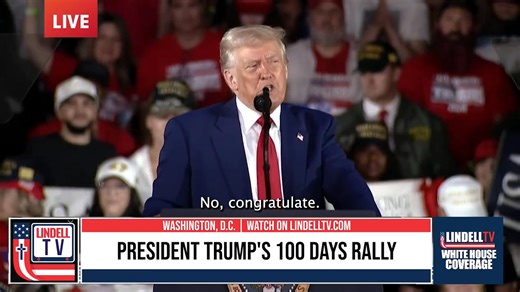 President Trump Shouts Out Mike Lindell at 100 Day Rally in Michigan During his speech, President Trump called Mike Lindell “the greatest purchaser of advertising in the history of the world” and praised his continued success. "He’s doing great, and he’s got a beautiful new wife... I’m proud of him." Lindell was spotted in the crowd, greeted with applause and a moment of recognition from the President himself. Watch more rally highlights now on Lindell TV. | LindellTV