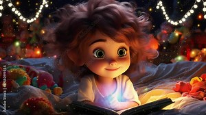 Dreaming Between Pages: A Bedtime Journey. 4K Video Background For Lullabies.