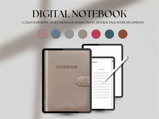 Digital Notebook for Ipad, Minimal Hyperlinked Notebook With Sections & Templates - Etsy