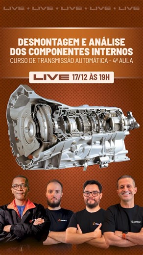 Doutor-IE Inteligência Autom. on Instagram: "Curso de Transmissão Automática: Desmontagem e Análise dos Componentes Internos - Aula 4 Chegamos à última aula do curso de Transmissão Automática! Nesta live especial, você vai acompanhar a desmontagem completa da transmissão TF-72SC. Com participação especial do especialista em câmbio @teomavecambio O que você vai aprender: 🔧 Desmontagem da transmissão TF-72SC – passo a passo para identificar componentes, conjuntos e funcionamento interno. ⚙️ Análi