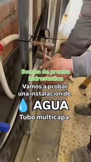 Hydrostatic test pump. We test for leaks in multilayer pipe plumbing installations.