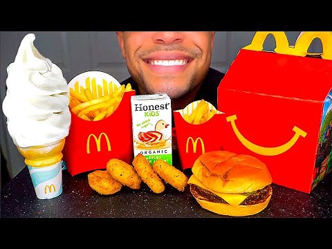 McDonald’s Happy Meal | Cheeseburger Chicken Nuggets Fries | Ice Cream Cone | New Toy | Eating Show