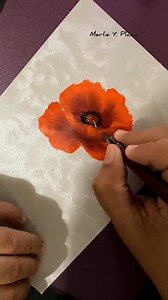 95K views · 1.9K reactions | Bright Orange Poppy #acrylic #acrylicpainting #flowerart #beginner #art | MB.Plaza Art | Facebook