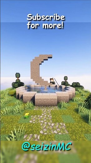 Crescent Moon Fountain in Minecraft! 🌙⛲️