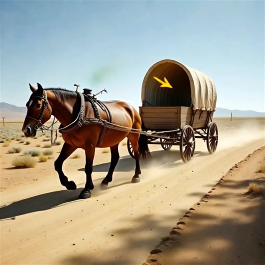 Le cheval géant traînait seul un chariot lourd — Ce que le fermier trouva à l'intérieur le fit choquer... 😱 Alexander Grant avait vu de nombreuses choses étranges au cours de ses 30 années de travail dans ces terres isolées, mais rien de tel que cela. Un énorme cheval noir, tirait un chariot couvert à travers sa propriété, sans conducteur en vue. L'animal avançait avec détermination, ses muscles puissants se tendant sous le harnais, un travail qui aurait normalement nécessité deux chevaux. Pour