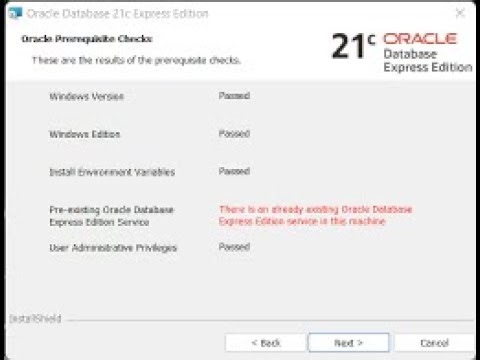 Oracle Fix - there is an already existing oracle database service in this machine