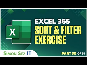 Excel 365 for Beginners: Exercise for Data Sorting and Filtering (50 of 51)