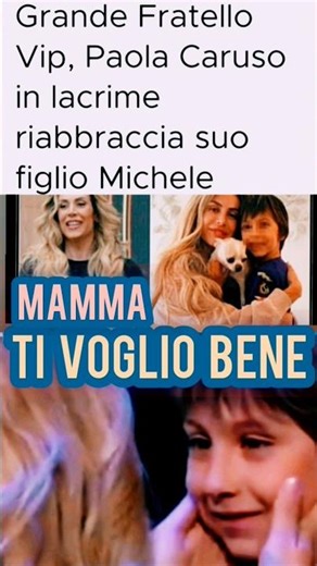 The most anticipated hug: Paola Caruso and little "Michelino" thrill GFvip ❤️❤️❤️
