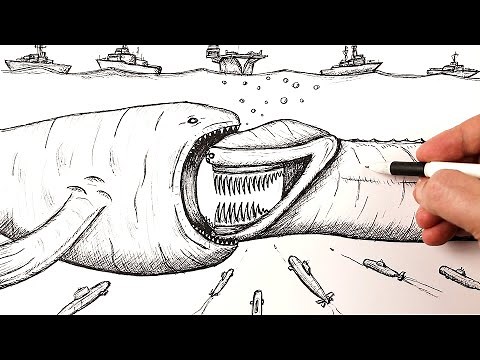How to Draw The BLOOP & El Gran Maja: Giant Ocean Monsters