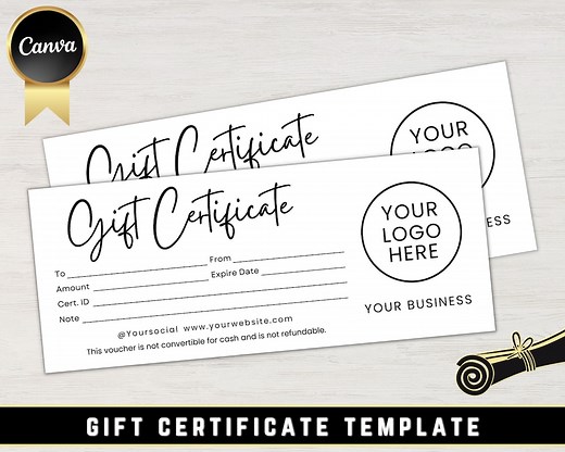 Gift Certificate Template, DIY Printable Gift Voucher Certificate, Minimalist, Modern Gift Certificate, Canva Editable, Instant Download - Etsy