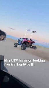 Bri(Mrs utv invasion) looking fresh in her maverick R. Those @hostile_utv_wheels 12 wides really pop | UTV Invasion