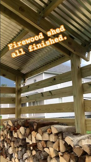 DIY firewood shed build all finished and ready to fill with wood for next winter. #firewood