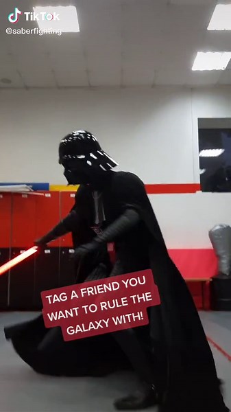 Train hard, Lord Vader is watching! #starwars #lightsabers #saberfighting #vader