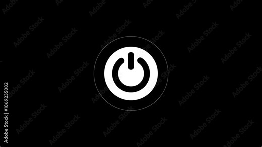 Power button icon animation. Switch power on off button icon animation. Technology reset power button animation.