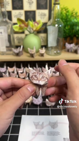 it is so cute🐱✨🐱#origami #handmade #cat #DIY #fyp | origami