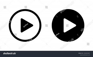 Play Button Icon On Black Circle Stock Vector (Royalty Free) 2534032847 | Shutterstock