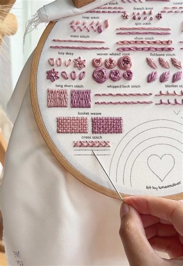 Finally, a last one! How to do a cross stitch ✨ —Learn basic embroidery stitches 20/20. Pattern available on my Etsy (https://luneandher.etsy.com) 🎀 #handembroidery #embroiderytutorial