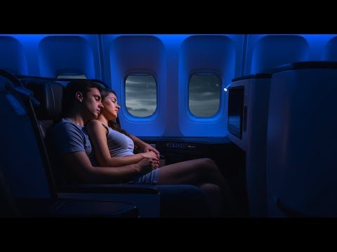 Dreamlike Airplane Ambience on Long Winter Flight | Jet Noise for Sleep Therapy & Relaxation