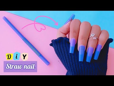 DIY Fake nail / How to make Fake Nails from Straws / Handmade fake Nails Set / Strong fake nail