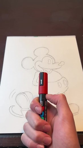 Drawing Mickey Mouse With Posca Pens!!! | Painting Techniques
