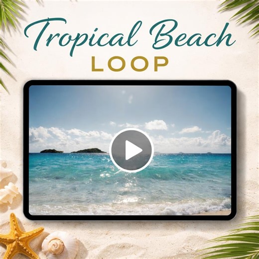 Tropical Ocean Waves Loop Video | Calming Beach Sea Background (MP4 Download) - Etsy