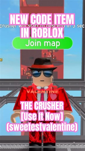 NEW CODE ITEM IN ROBLOX THE CRUSHER [Use It Now] (sweetestvalentine) #TheCrusheR