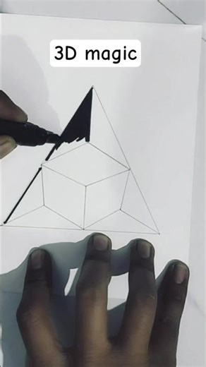 Impossible Cube Inside Triangle 😱 | Mind Blowing 3D Illusion Drawing ✏️