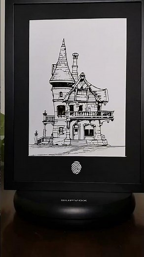 Old House Castle Shadow Box Frame with Moonlit Night View | Custom Lighted Shadow Box Art