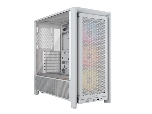 CORSAIR FRAME 4000D RS ARGB Modular High Airflow Mid-Tower PC Case, White – 3x CORSAIR RS ARGB Fans – Fully Customizable Design – InfiniRail™ Fan Mounting System – Fits Multiple 360mm Radiators - Newegg.com