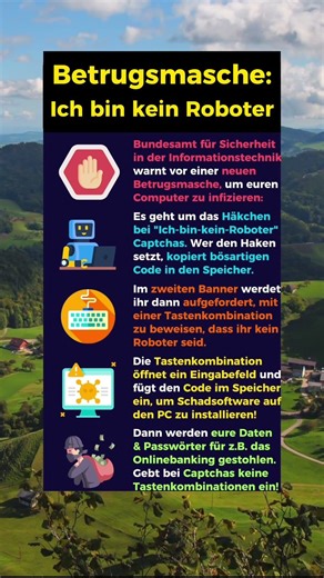 Ich bin kein Roboter Betrugsmasche!