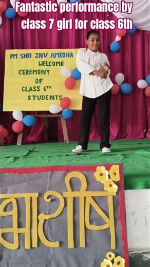 fantastic performance by class 7 girl for class 6th welcome@NVS_HQ