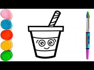 How to Draw a Cute Drink | Simple Easy and Kawaii | Draw a Cute Drink step by step
