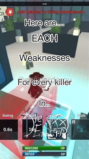 Every killers weakness in die of death #subscribetosinisterderpy #dieofdeath