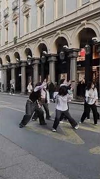 Flash Mob Dance. Girls Dancing in Italy. Turin. Torino