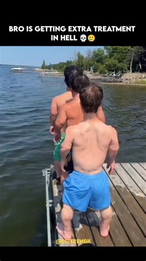SciTrendX on Instagram: "😭💀 This video is a comedic "expectation versus reality" skit that uses clever editing to subvert the viewer's expectations. It begins with three men standing in a line on a wooden dock, performing a synchronized, rhythmic dance that culminates in them diving into a lake. As they hit the water, the scene abruptly cuts to a young man in a kitchen, holding a pot and its lid. The "splash" from the divers' entry into the lake is humorously reimagined as a piece of raw chick