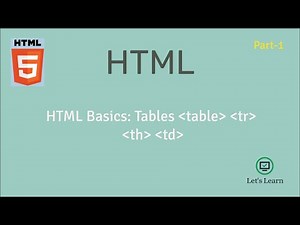 HTML Basic: Tables, Table rows, Table columns, Table headings, Border collapse