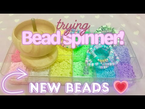 FIRST time using a ✨BEAD SPINNER✨!! MAKE BRACELETS WITH ME💕 (with my new clay/heishi beads)