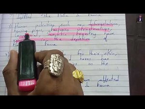 "How have human activities affected the depletion of flora & fauna"word to word explanationinTelugu